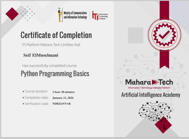 Mahara-Tech Python Basics Certificate